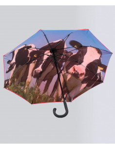 Regenschirm mit Kuhdruck