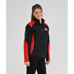 Damen Fleece-Jacke rot-schwarz