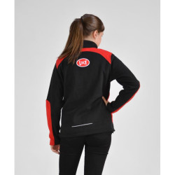 Damen Fleece-Jacke rot-schwarz 2