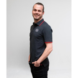 Polo homme gris mélangé